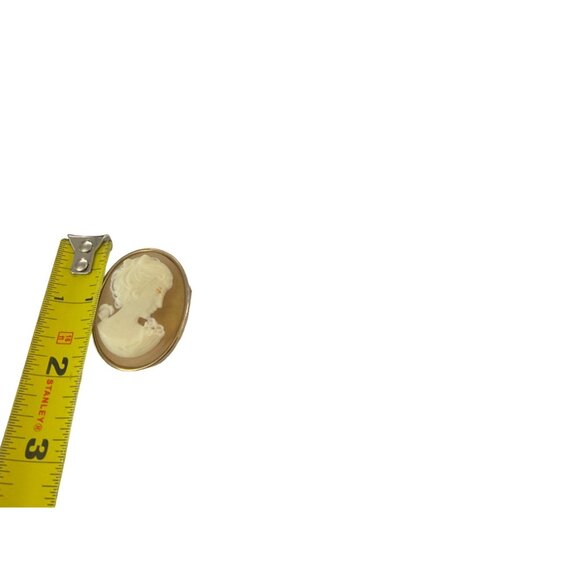 Vintage Oval Cameo Brooch Pin - Picture 4 of 5